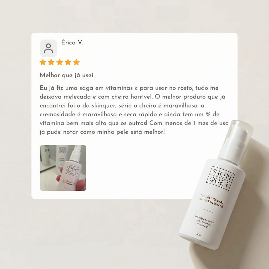 Review Loção Facial Antioxidante Skin Quer