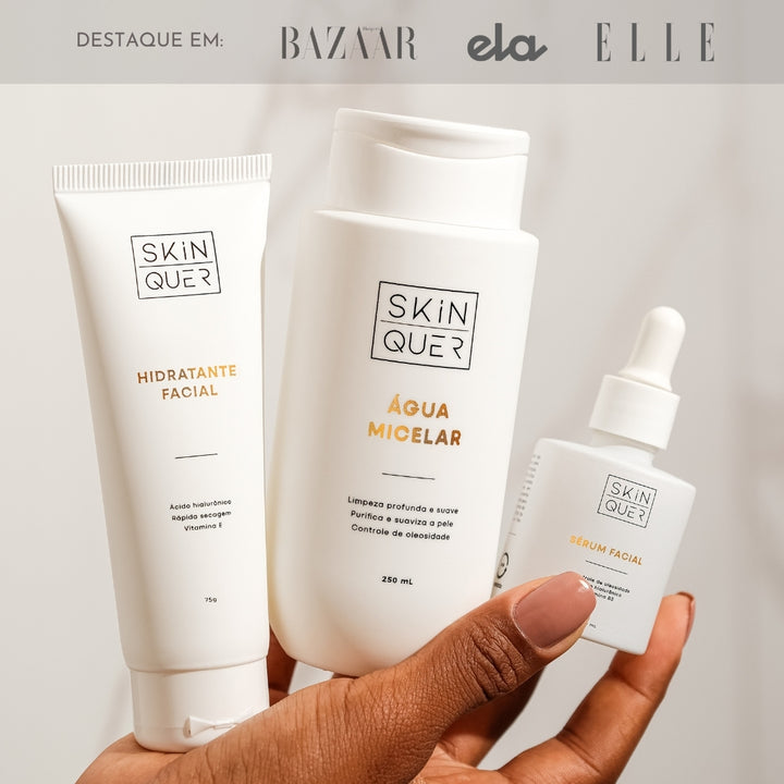 Destaque kit skincare antimanchas em revistas
