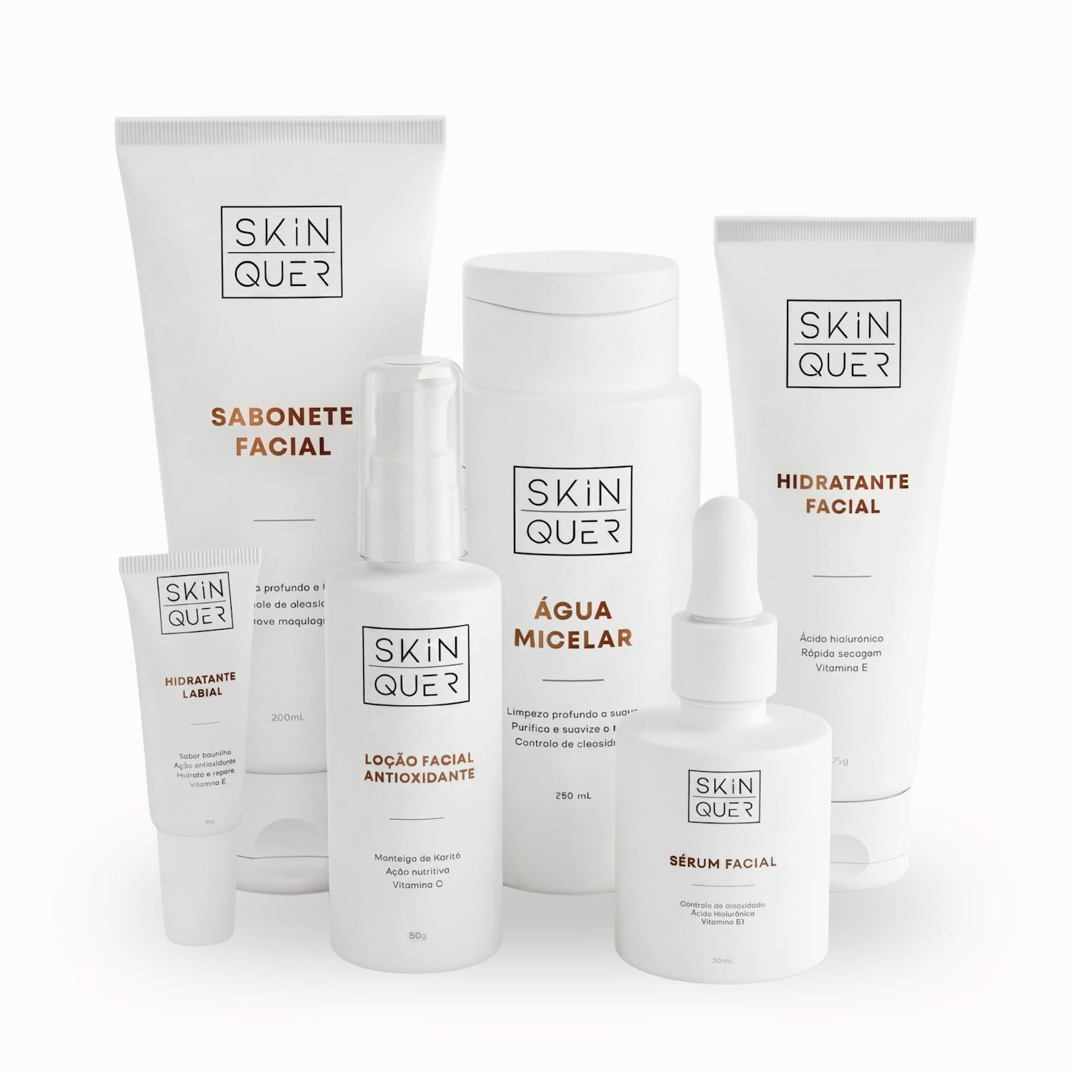 Kit Skincare Completo 6 Produtos: Rotina de 5 Minutos | Skin Quer